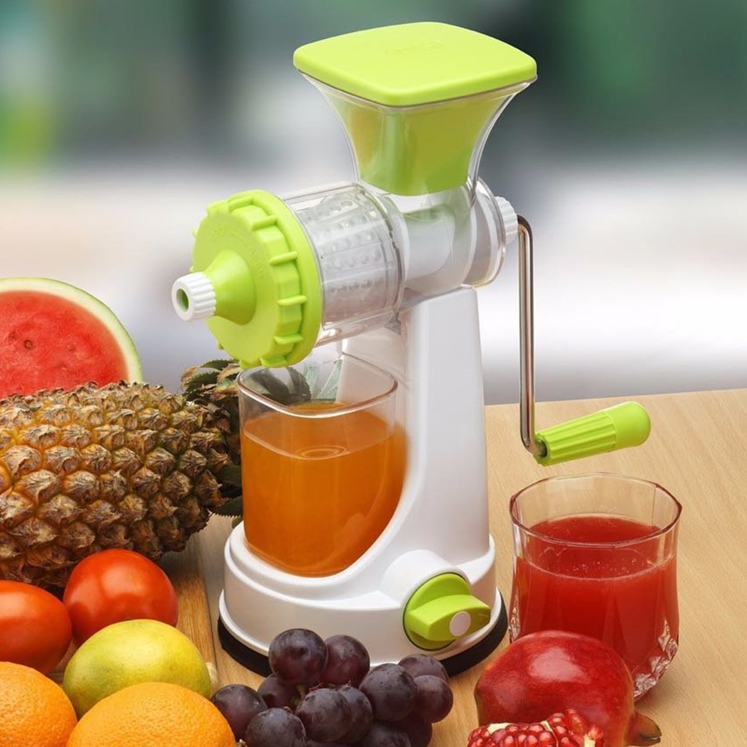 Ganesh Kitchenware Plastic Hand Juicer New Smart Fruit & Vegetable Multipurpose Juicer (Color:Random Green,Blue,Red,Orange) ( Colors May Vary )  (Multicolor Pack of 1)