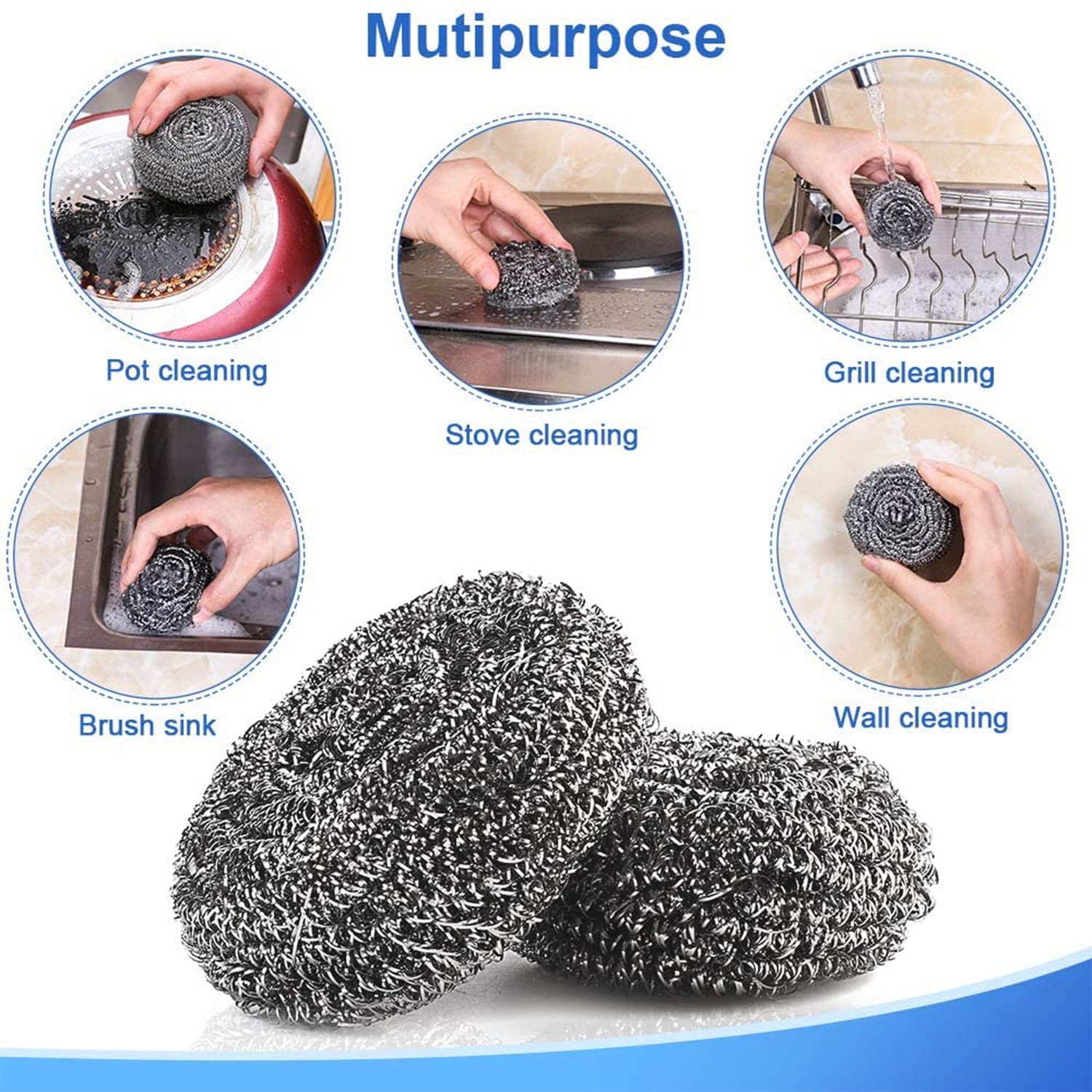 Stainless Steel Scrubber  /  Scourer (pack of 6pc)