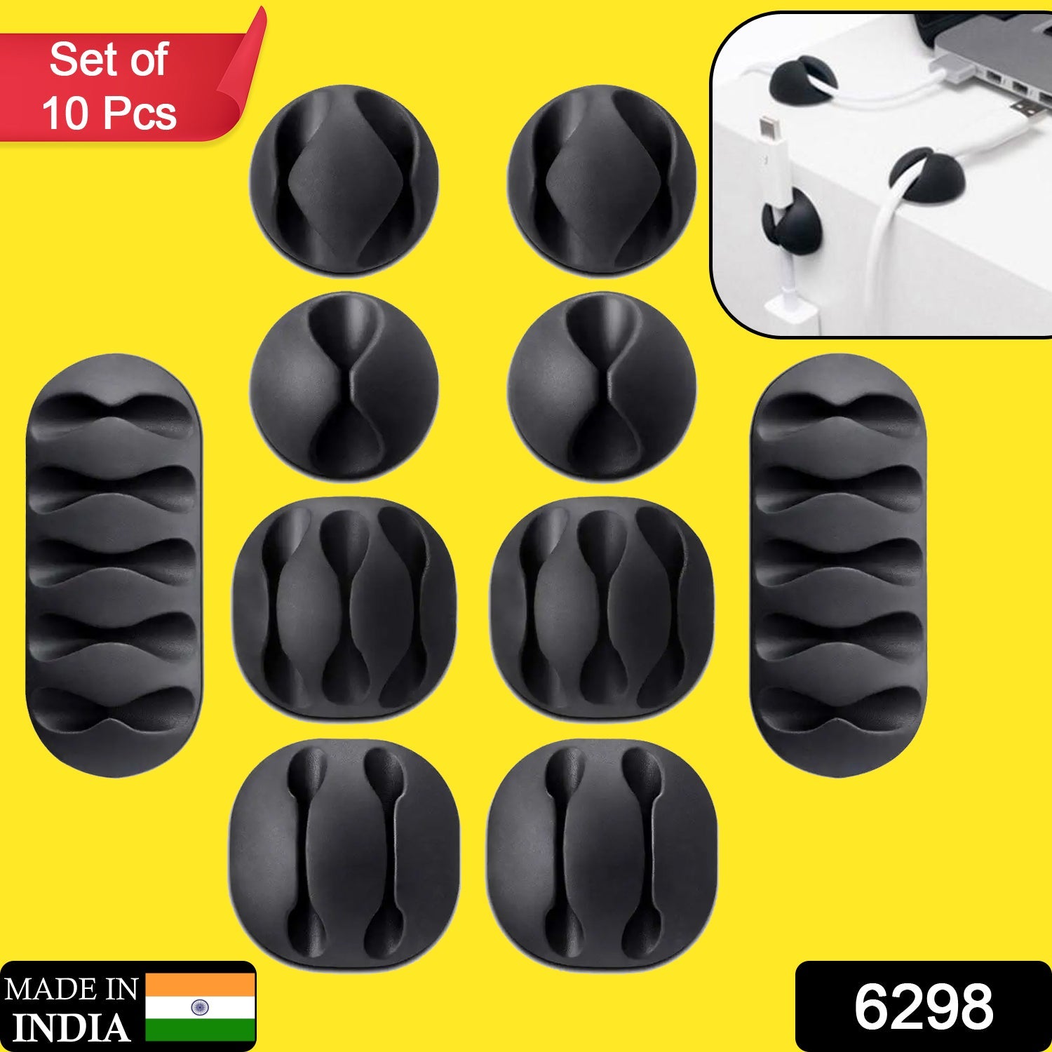 Cable Holder & Supporter – Secure & Organize All Types of Cables (10 Pc)