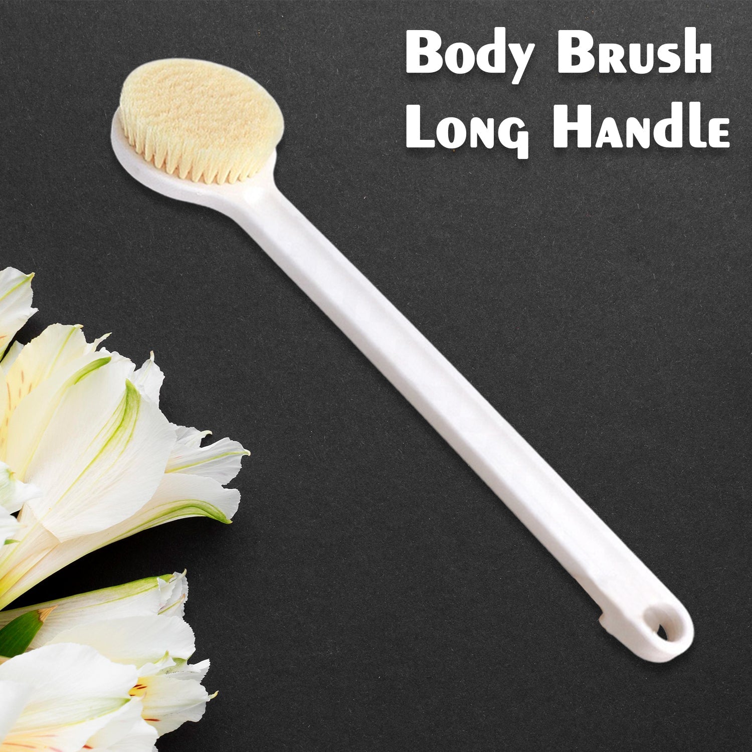 Body Brush Long Handle Dry Brush Soft Bristle Bath Brush Back Scrub Exfoliating Massage.