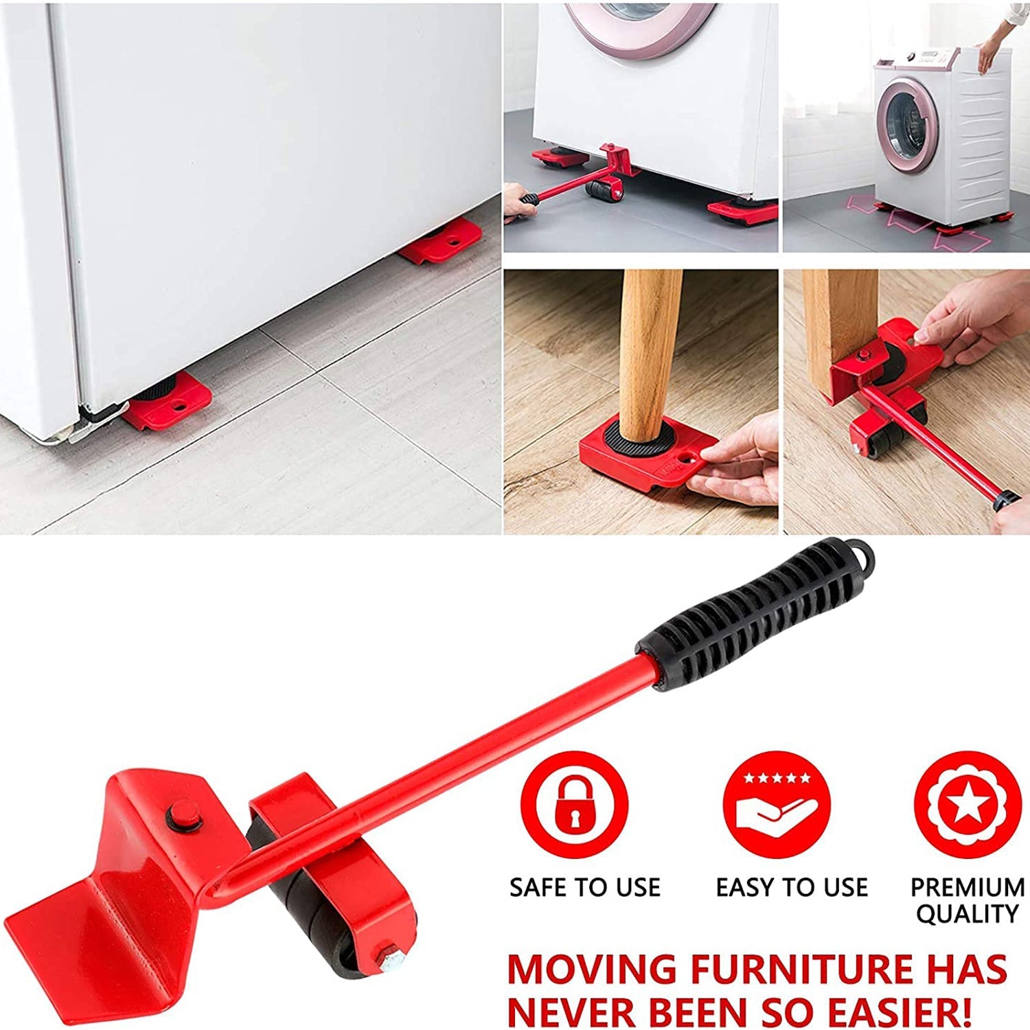 Heavy-Duty Furniture Lifter & Shifting Tool