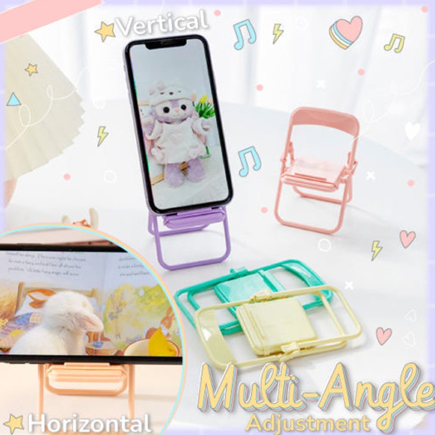 Chair-Shaped Mobile Stand – Stylish & Sturdy Phone Holder for Home & Office Use (1 Pc)