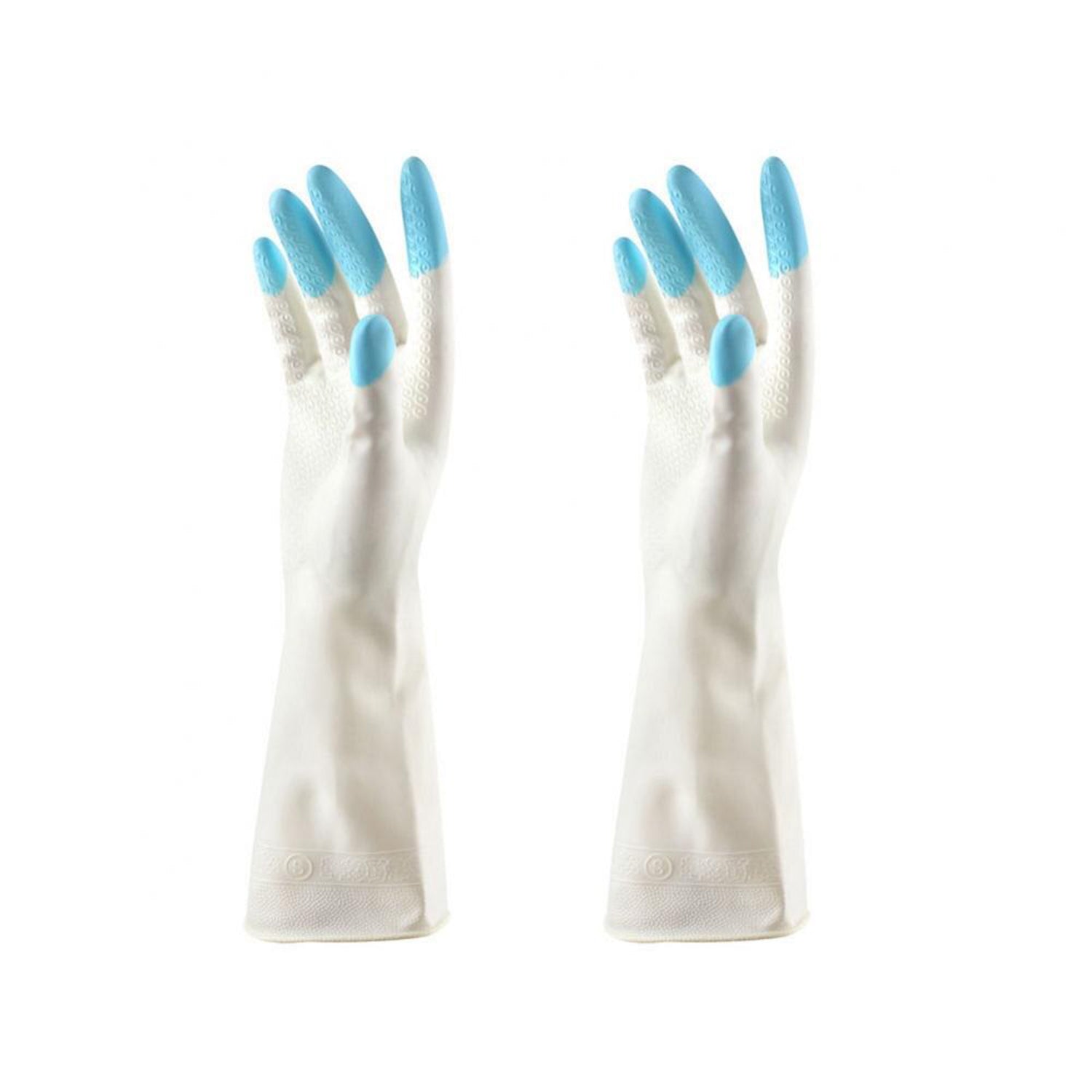 Reusable Rubber Latex PVC Flock lined Elbow Length Hand Gloves cleaning gloves