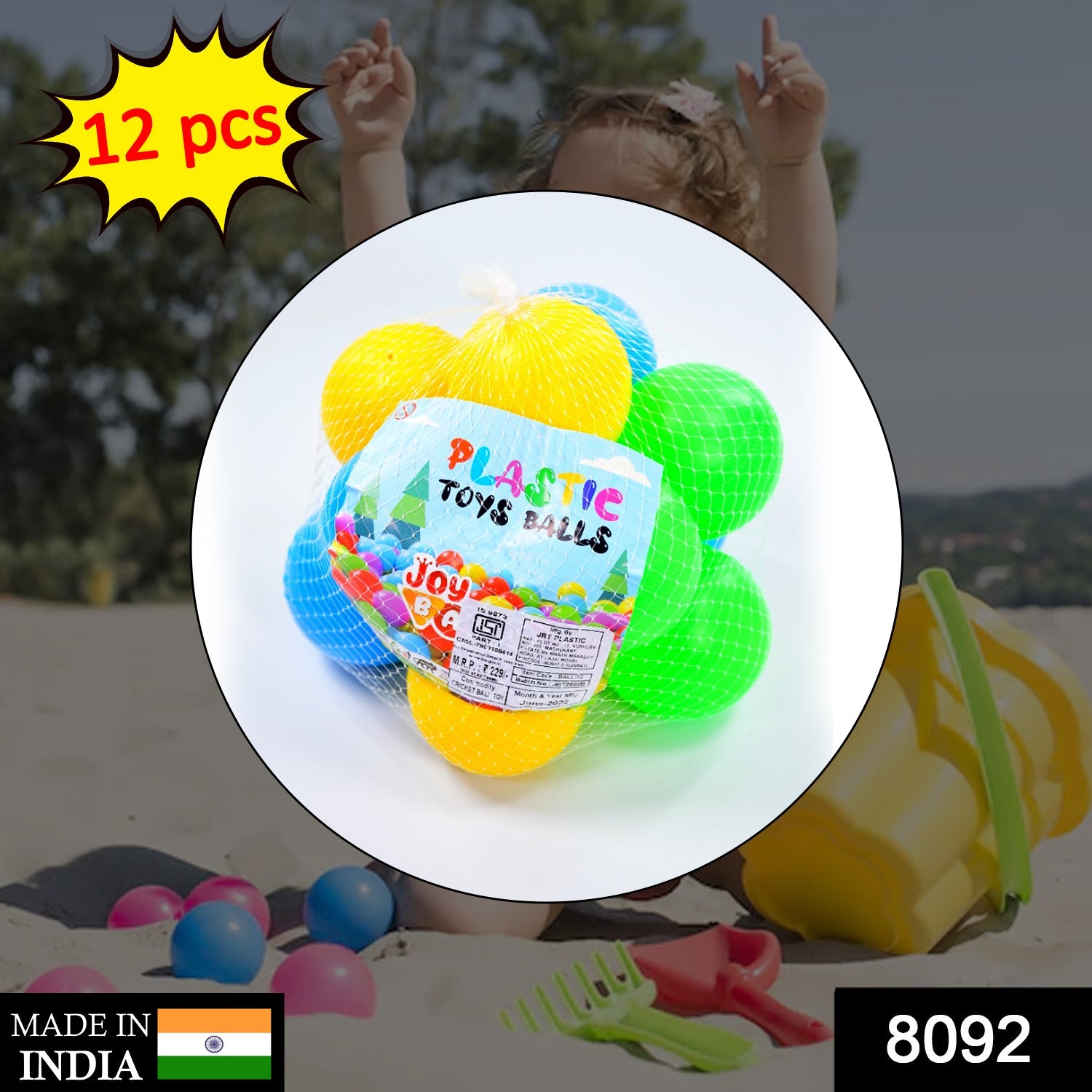 Premium Soft Multicolor Baby Balls – Safe Indoor/Outdoor Play for Pool Pit, Tents & Tunnels