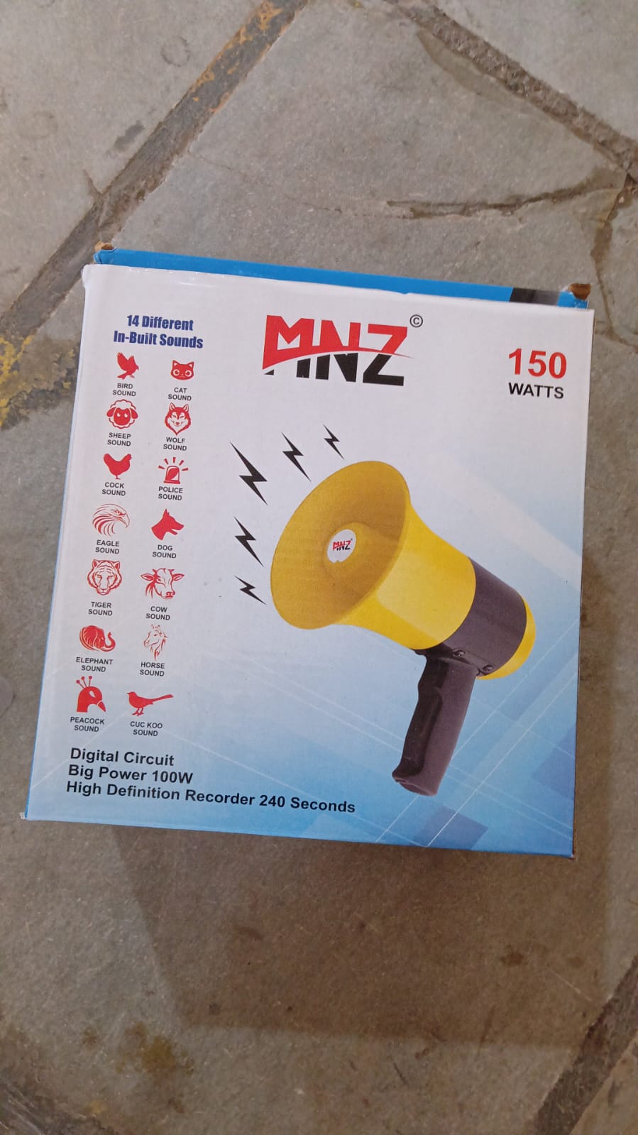 150W Bluetooth Megaphone with PA System, Music & Siren