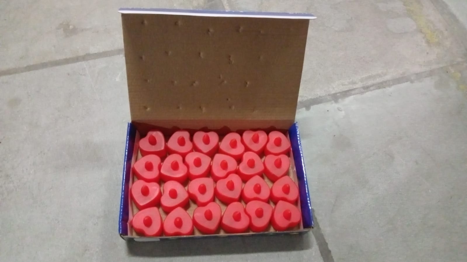 Flameless Candles LED Heart Shape Tea Light Candles Multi Color Electrical Diya Candles Battery Operated Fake Candles for Gift / Home Decoration Diwali Navratri Lighting, Diwali (Pack of 24)