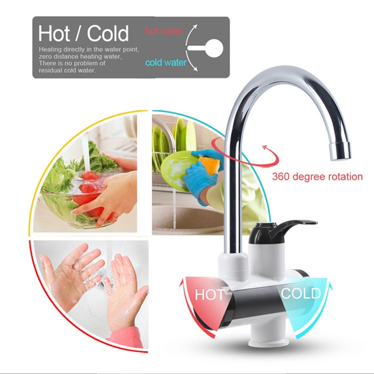 Stainless Steel LED Instant Heating Electric Water Tap