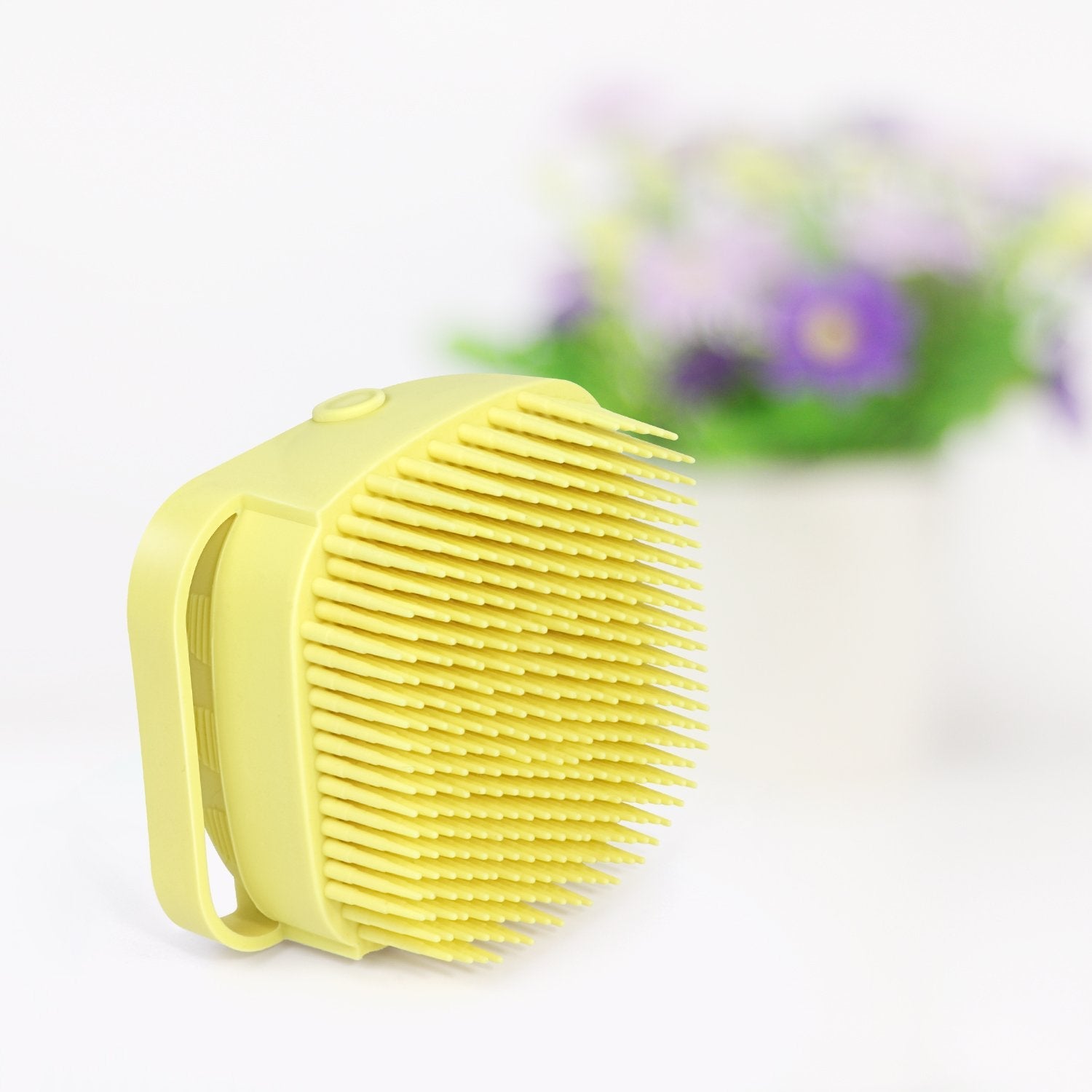 SILICONE MASSAGE BATH BODY BRUSH WITH SHAMPOO DISPENSER, SCRUBBER