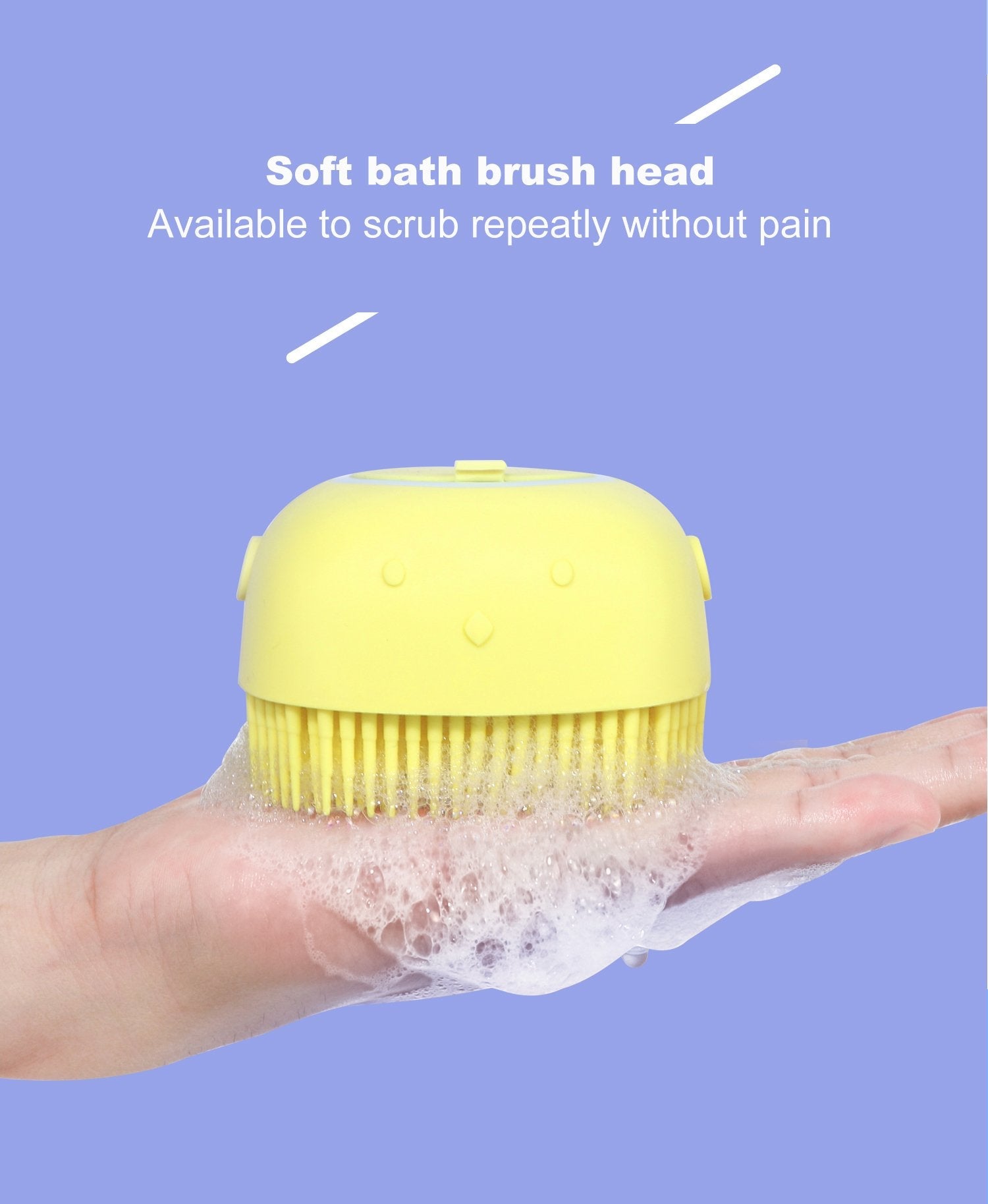 SILICONE MASSAGE BATH BODY BRUSH WITH SHAMPOO DISPENSER, SCRUBBER