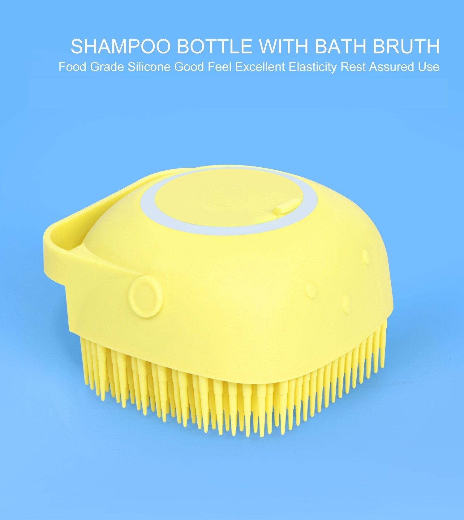 SILICONE MASSAGE BATH BODY BRUSH WITH SHAMPOO DISPENSER, SCRUBBER
