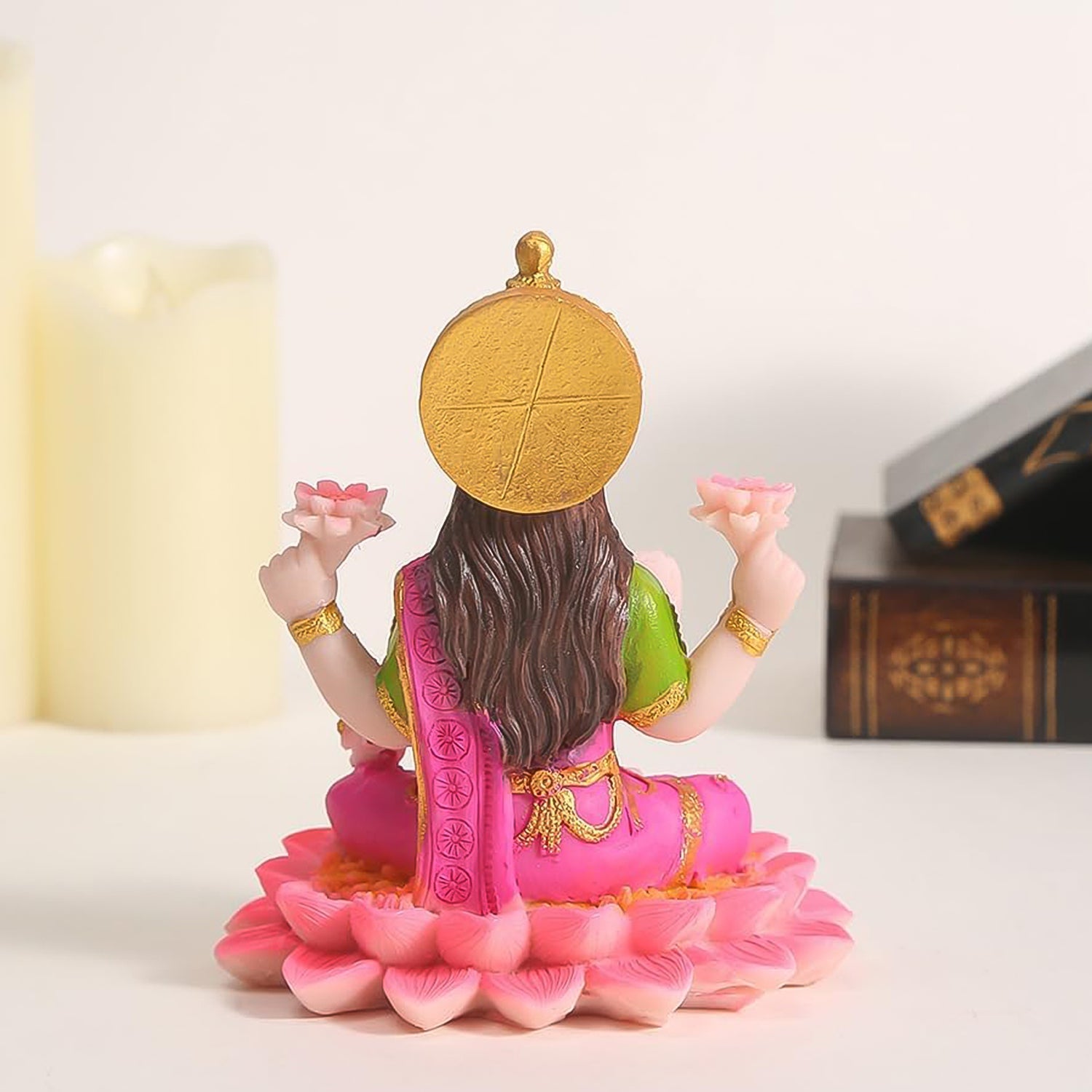 Beautiful Decorative Lakshmi Mata Idol Sitting on Lotus (1 Pc)