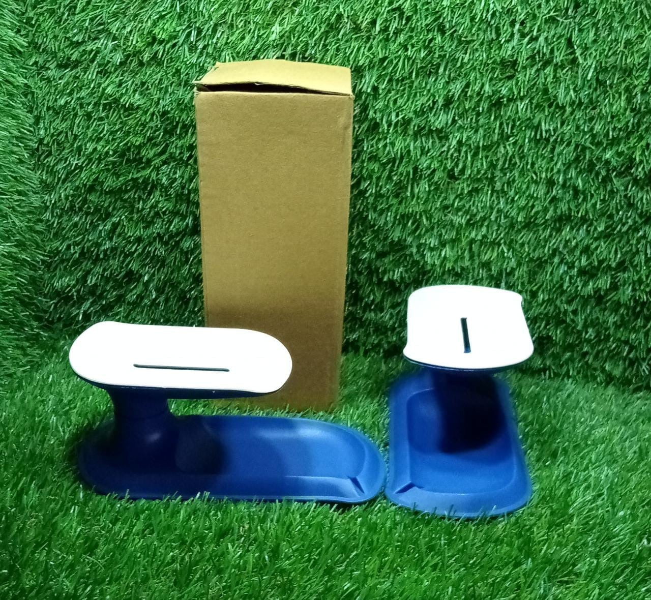 Plastic Double Layer Soap Dish Holder| Decorative Storage Holder Box for Bathroom, Kitchen, Easy Cleaning ,Soap Saver.