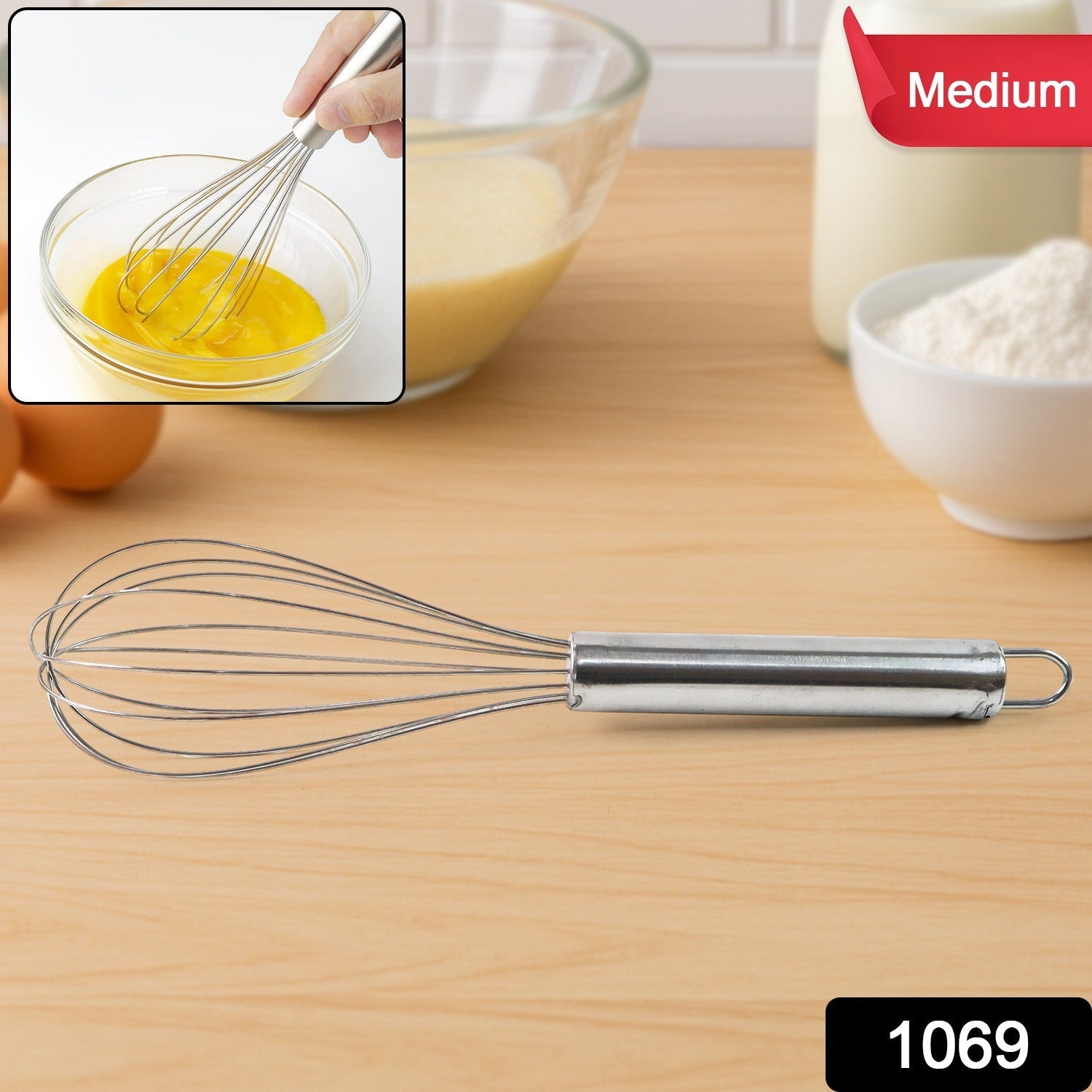 Medium Stainless Steel Balloon Whisk (24cm / 1 Pc)
