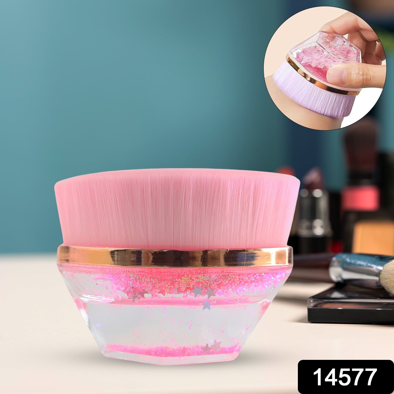 Glitter Cosmetic Brush with Starry Gel Base (1 Pc)