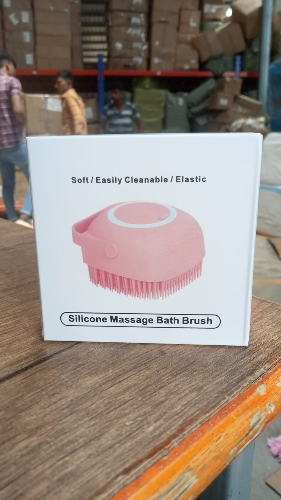 SILICONE MASSAGE BATH BODY BRUSH WITH SHAMPOO DISPENSER, SCRUBBER