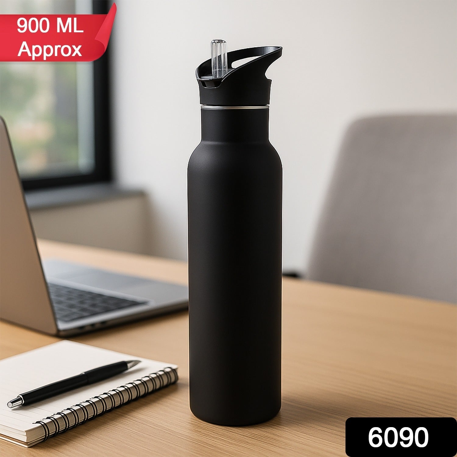 Sports Water Bottle – Matte Finish Leak-Proof Reusable Bottle 900 ML Approx (1 Pc)