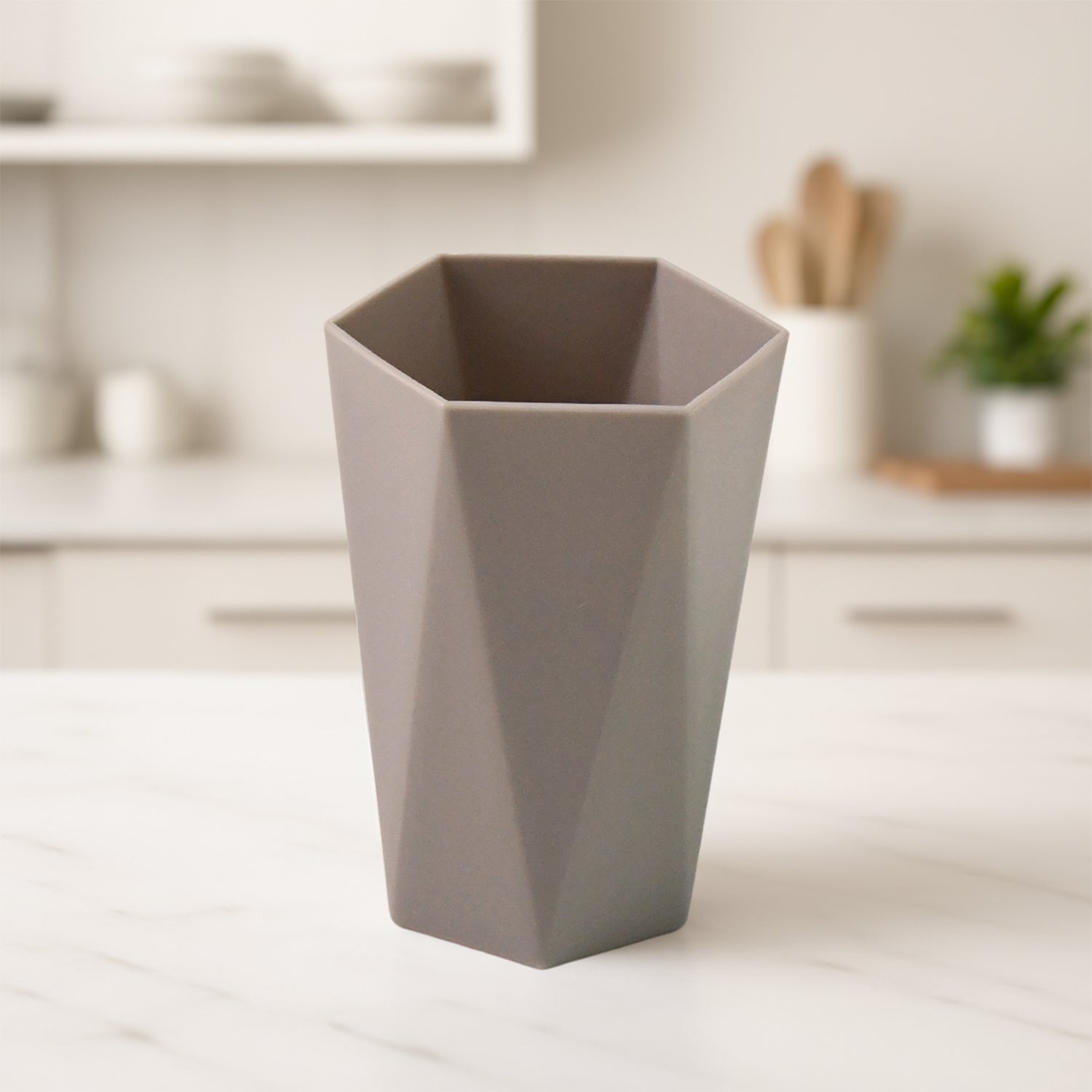 Hexagon Shape Small Plastic Drinking Glass (1 Pc)