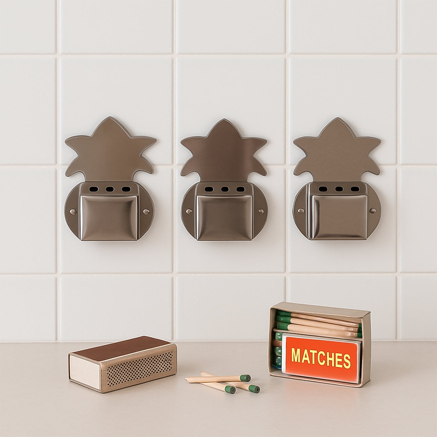 Wall-Mount Metal Incense Stick Holders (3 Pc)
