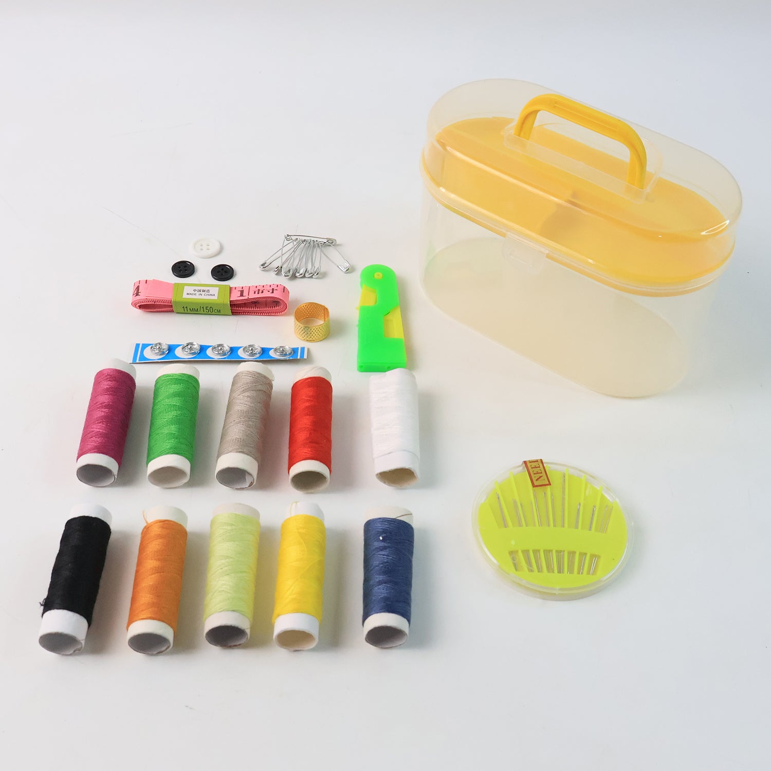 Complete Multipurpose Sewing Kit Set with Color Threads, Tools & Accessories (1 Set)