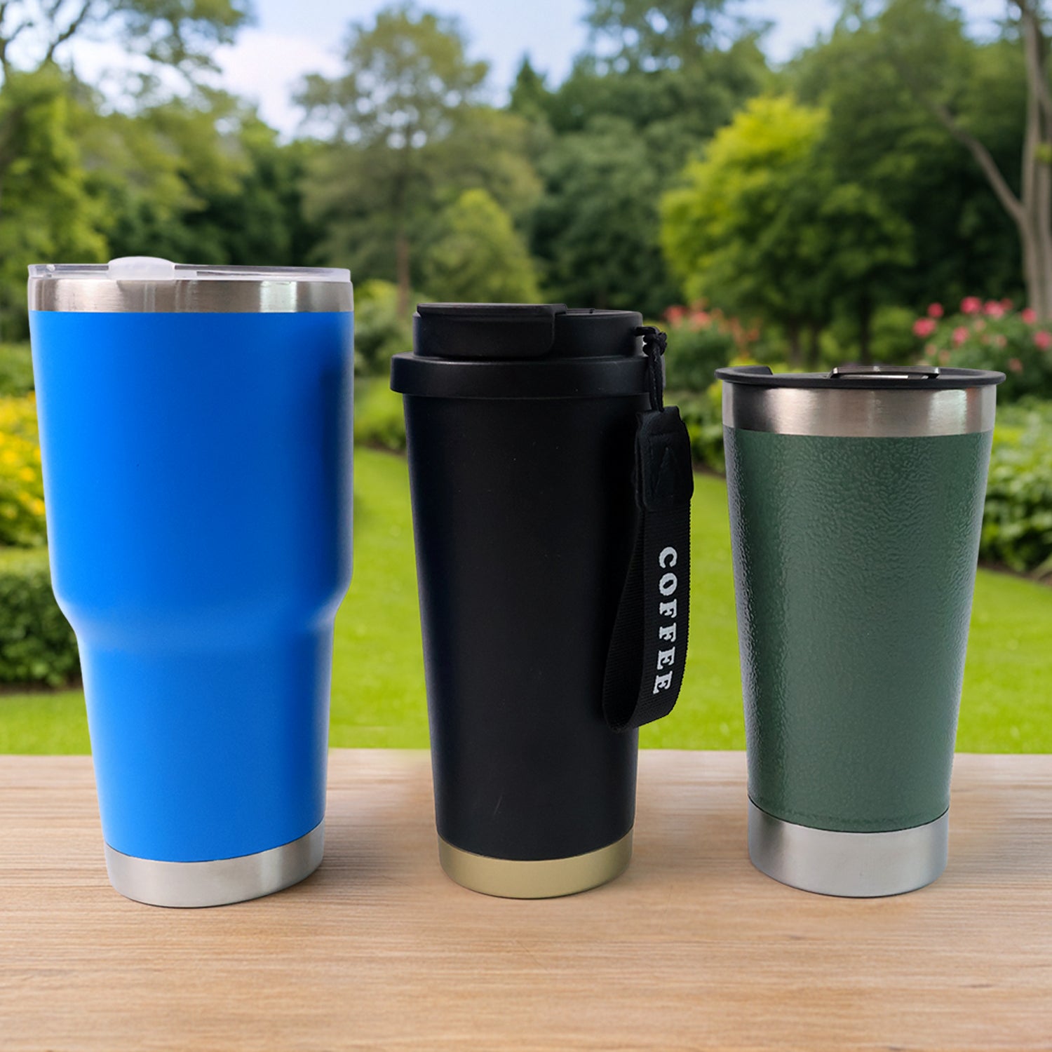 Premium Assorted Metal and Plastic Travel Mug Tumbler Cup, Tumbler (1 Pc / Mixed Design)