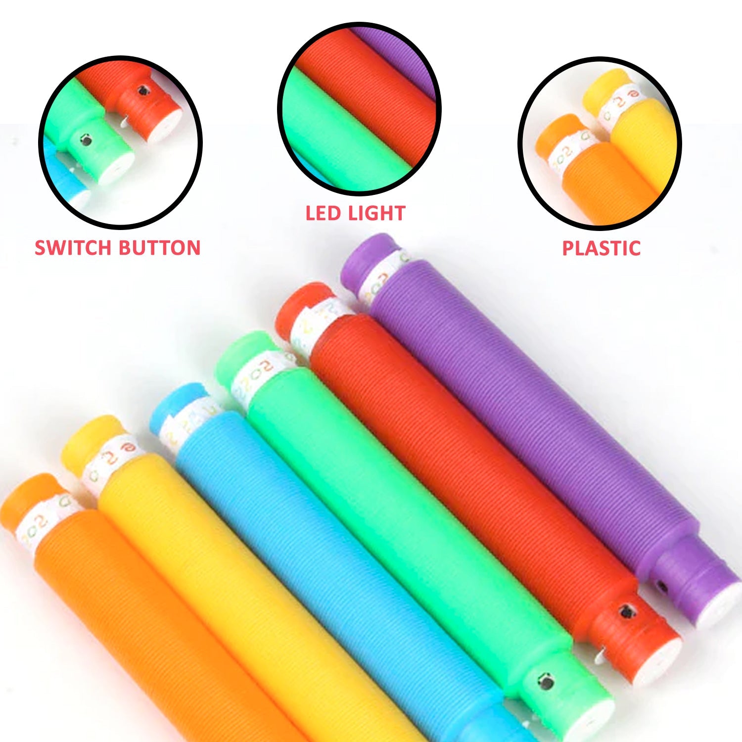 Colourful Tubes Sensory Toys Stretch Fidget Tube Toys Pull Tubes Fidget Toys
