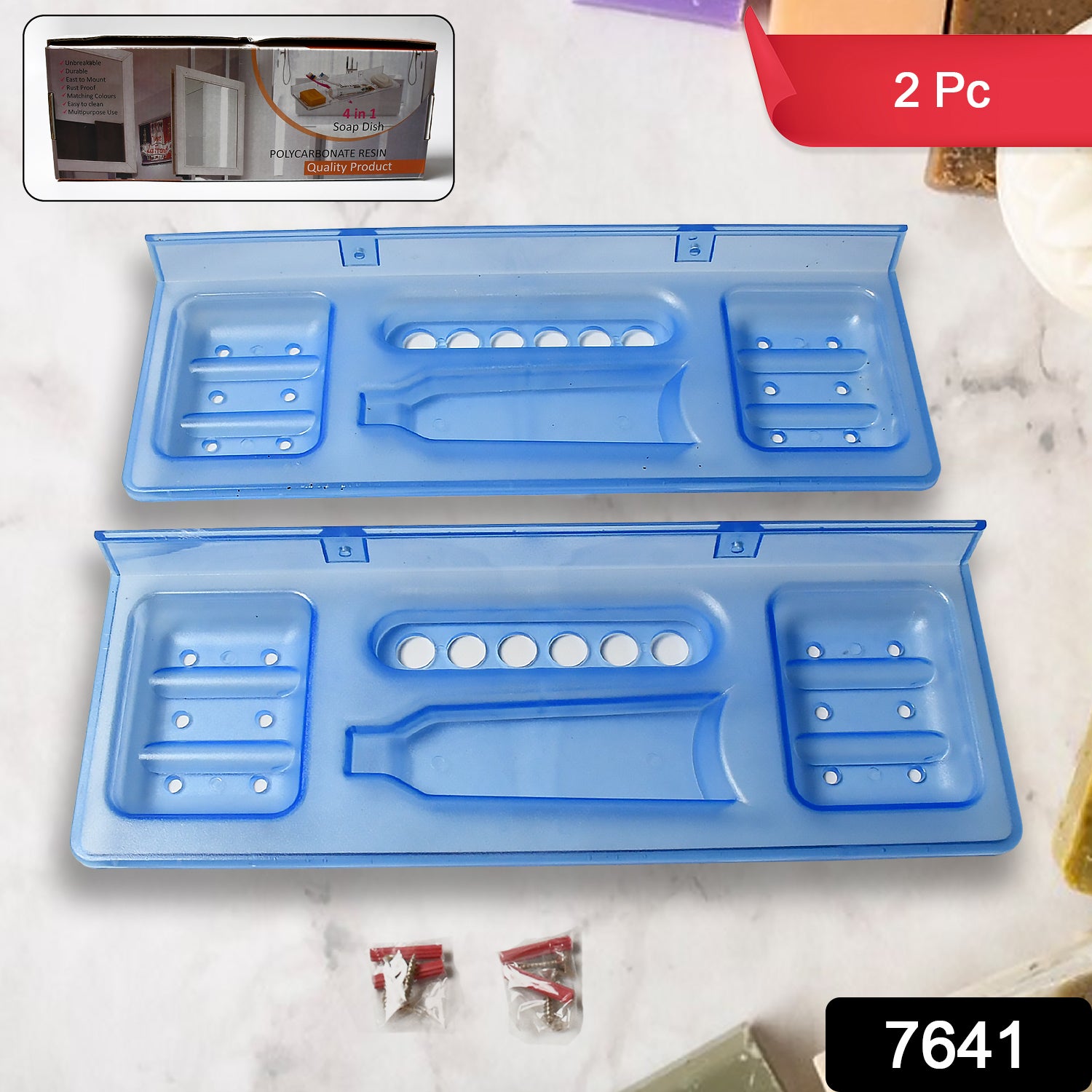 Pure Source India 4-in-1 Glass Soap Dish with Stand – Stylish Bathroom Ware