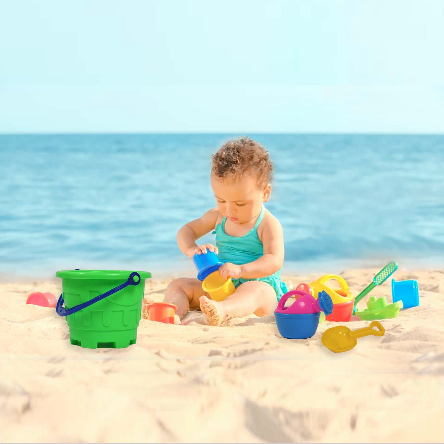 Beach Sand Castle Toy Set for Kids - 6 Pcs Summer Play