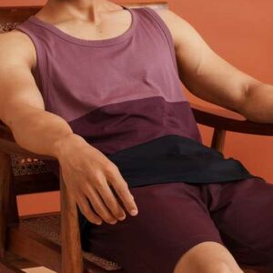 DAMENSCH Men Colourblocked Cotton Tank T-shirt