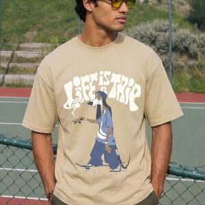 Bewakoof Men Life Trip Brown Graphic Printed Cotton Drop-Shoulder Sleeves Oversized Fit T-shirt