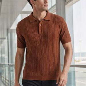 NOBERO Men Polo Textured T-shirts
