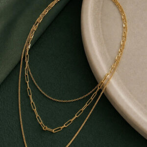Kyarra  18K Gold Plated Triple - layer necklace