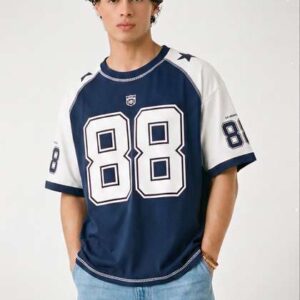 Crazymonk Men Varsity Colourblocked Applique T-shirt