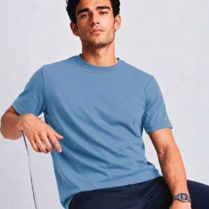 Van Heusen Men Cotton Crew Neck Regular Fit Short Sleeves Soft Breathable Lounge Tshirt