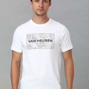 Van Heusen Innerwear Men Typography Printed Round Neck Pure Cotton Lounge Tshirt