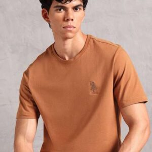 U.S. Polo Assn. Men Comfort Fit Round Neck Moisture-Wicking Pure Cotton Lounge Tshirt