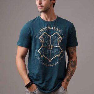 Free Authority Men Harry Potter Graphic Printed Regular Fit Cotton Tshirt