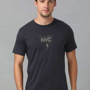 Van Heusen Innerwear Men Typography Printed Round Neck Cotton Lounge Tshirt