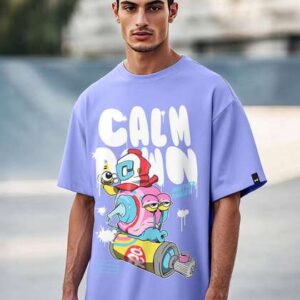 Bewakoof Calm Down Graphic Printed Oversized T-shirt