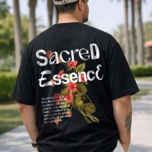VEIRDO Men Black Typography Printed Drop-Shoulder Sleeves Oversized Plus Size T-shirt