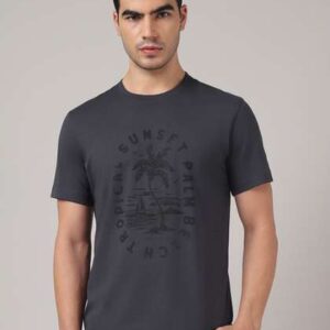 Van Heusen Innerwear Men Round Neck Minimal Graphic Print Lounge Tshirt