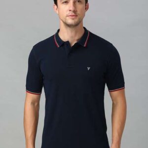 Van Heusen Innerwear Men Solid Polo Collar Pure Cotton Lounge Tshirts