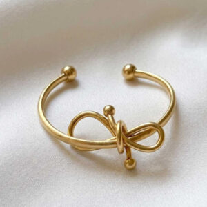 Kyarra 18K Gold Plated Bow Knot Cuff Bracelet