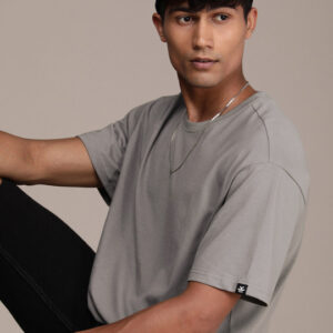 WROGN Solid Round Neck Oversized T-shirt
