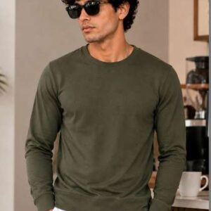 ST Trends Men's Cotton Blend Solid Long Sleeves Regular Fit Casual T-Shirt