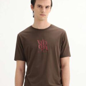 RARE RABBIT Men Solid Round Neck T-shirt