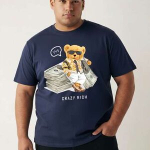 Toodle Plus Men Plus Size Pure Cotton Printed Regular Fit Casual T-Shirt