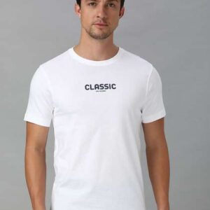 Van Heusen Innerwear Men Typography Printed Round Neck Pure Cotton Lounge Tshirt