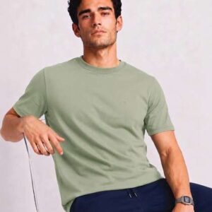 Van Heusen Men Cotton Crew Neck Solid Regular Fit Soft Breathable Lounge Tshirt