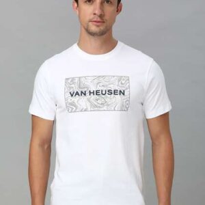 Van Heusen Innerwear Men Typography Printed Round Neck Pure Cotton Lounge Tshirts