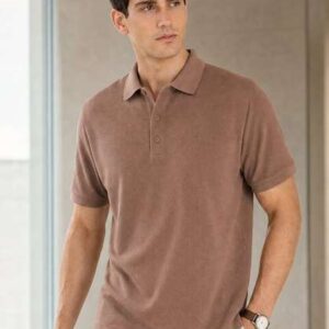 NOBERO Men Solid Polo Collar Cotton T-shirt